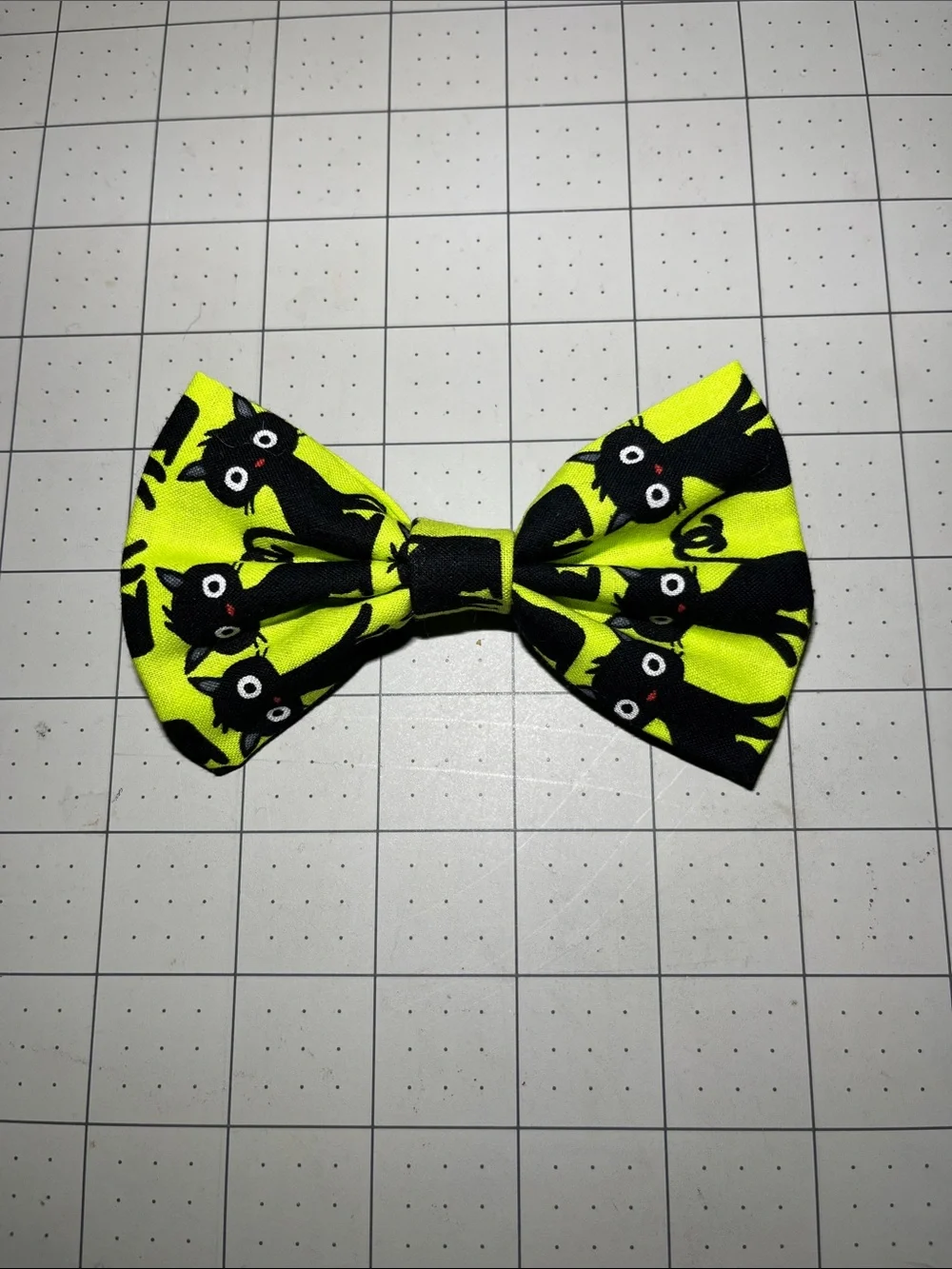 Kids Neon green Black Cat Bow Hair Clip